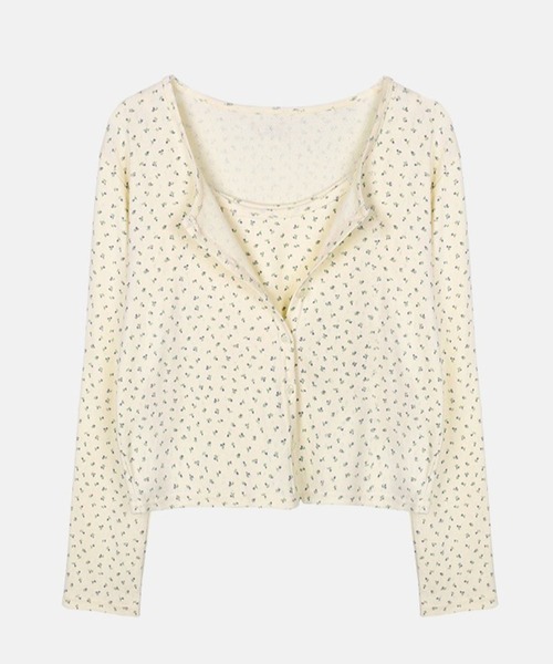 3.3 Field Trip (3.3フィールドトリップ)の「3.3 Field Trip/ラベルカーディガンSET(カーディガン/ボレロ・レディース・グレー/アイボリー・FREE)」の18枚目の写真