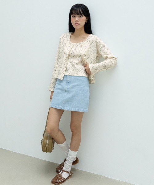 3.3 Field Trip (3.3フィールドトリップ)の「3.3 Field Trip/ラベルカーディガンSET(カーディガン/ボレロ・レディース・グレー/アイボリー・FREE)」の10枚目の写真