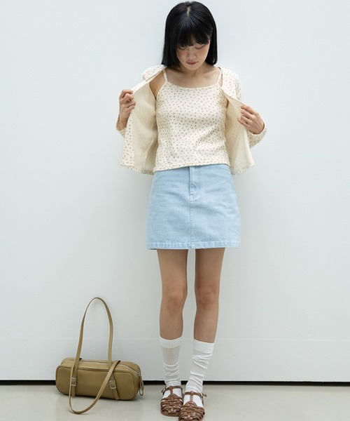 3.3 Field Trip (3.3フィールドトリップ)の「3.3 Field Trip/ラベルカーディガンSET(カーディガン/ボレロ・レディース・グレー/アイボリー・FREE)」の9枚目の写真