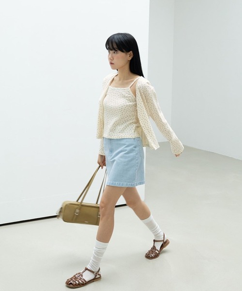 3.3 Field Trip (3.3フィールドトリップ)の「3.3 Field Trip/ラベルカーディガンSET(カーディガン/ボレロ・レディース・グレー/アイボリー・FREE)」の8枚目の写真