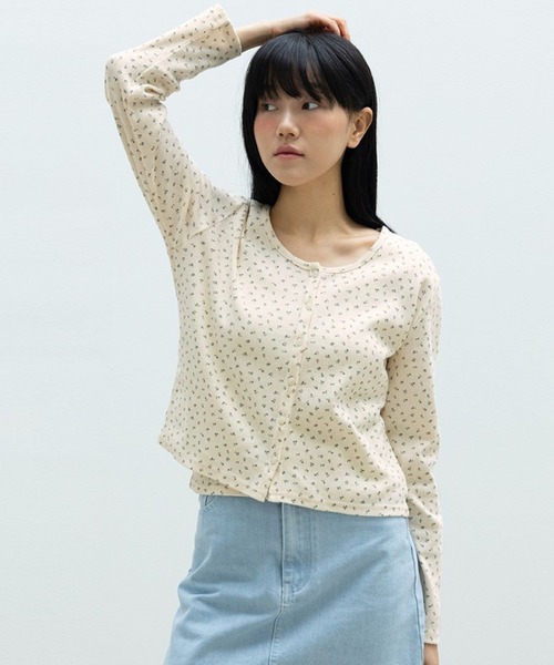 3.3 Field Trip (3.3フィールドトリップ)の「3.3 Field Trip/ラベルカーディガンSET(カーディガン/ボレロ・レディース・グレー/アイボリー・FREE)」の7枚目の写真