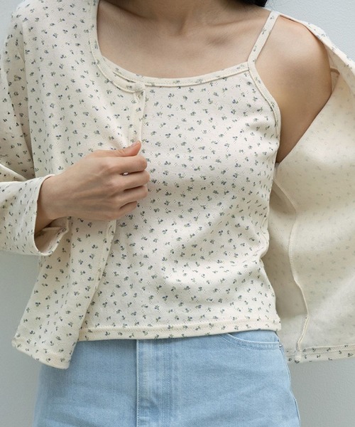 3.3 Field Trip (3.3フィールドトリップ)の「3.3 Field Trip/ラベルカーディガンSET(カーディガン/ボレロ・レディース・グレー/アイボリー・FREE)」の6枚目の写真