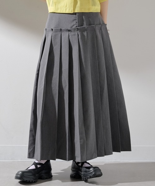 MAISON BREEZE reveur（メゾンブリーズレヴール）の「【MAISON BREEZE reveur】TRツイル ティアードプリーツスカート DTK（スカート・レディース・ベージュ/ライトグレー/ブラック/チャコールグレー・FREE）」の15枚目の写真