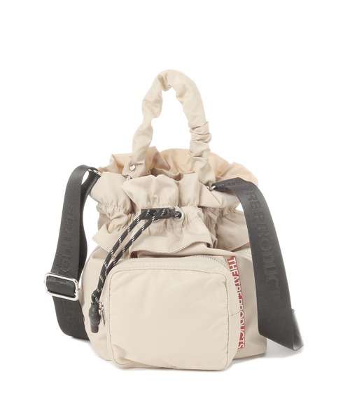 THEATRE PRODUCTS(シアタープロダクツ)の「【THEATRE PRODUCTS】別注フリルキンチャクショルダー(ショルダーバッグ・レディース・グレイッシュベージュ/ブラック・FREE)」の5枚目の写真