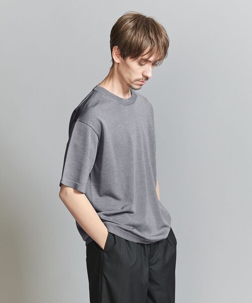 「BEAUTY&YOUTH UNITED ARROWS」 半袖ニット FREE ダークグレー レディース BEAUTY＆YOUTH UNITED ARROWS ニット セーター メッシュ