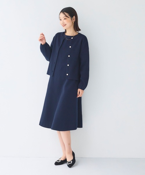 CROSS FUNCTION(クロスファンクション)の「《洗える》サマ美え Aラインニットワンピース【CF/クロスファンクション】(ワンピース・レディース・チャコールグレー/ネイビー・L/M/LL)」の8枚目の写真