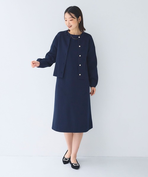 CROSS FUNCTION(クロスファンクション)の「《洗える》サマ美え Aラインニットワンピース【CF/クロスファンクション】(ワンピース・レディース・チャコールグレー/ネイビー・L/M/LL)」の10枚目の写真