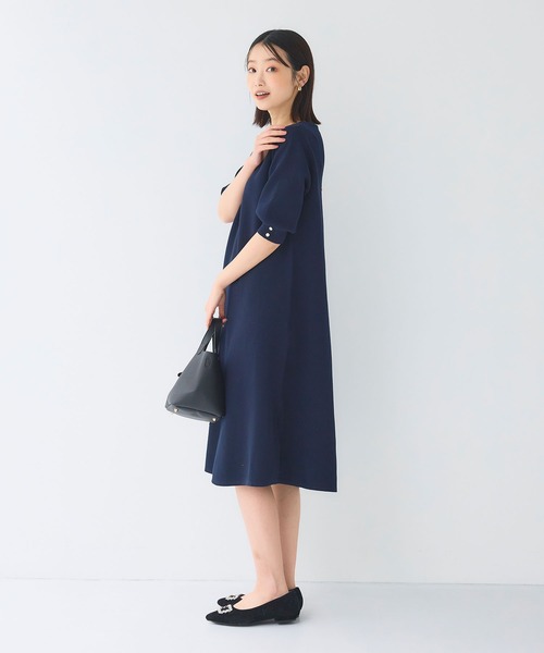 CROSS FUNCTION(クロスファンクション)の「《洗える》サマ美え Aラインニットワンピース【CF/クロスファンクション】(ワンピース・レディース・チャコールグレー/ネイビー・L/M/LL)」の7枚目の写真