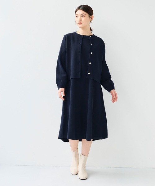CROSS FUNCTION(クロスファンクション)の「《洗える》サマ美え Aラインニットワンピース【CF/クロスファンクション】(ワンピース・レディース・チャコールグレー/ネイビー・L/M/LL)」の20枚目の写真