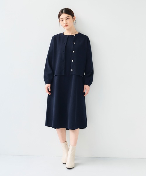 CROSS FUNCTION(クロスファンクション)の「《洗える》サマ美え Aラインニットワンピース【CF/クロスファンクション】(ワンピース・レディース・チャコールグレー/ネイビー・L/M/LL)」の21枚目の写真