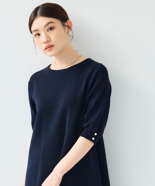 CROSS FUNCTION(クロスファンクション)の「《洗える》サマ美え Aラインニットワンピース【CF/クロスファンクション】(ワンピース・レディース・チャコールグレー/ネイビー・L/M/LL)」の17枚目の写真