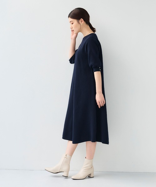 CROSS FUNCTION(クロスファンクション)の「《洗える》サマ美え Aラインニットワンピース【CF/クロスファンクション】(ワンピース・レディース・チャコールグレー/ネイビー・L/M/LL)」の15枚目の写真