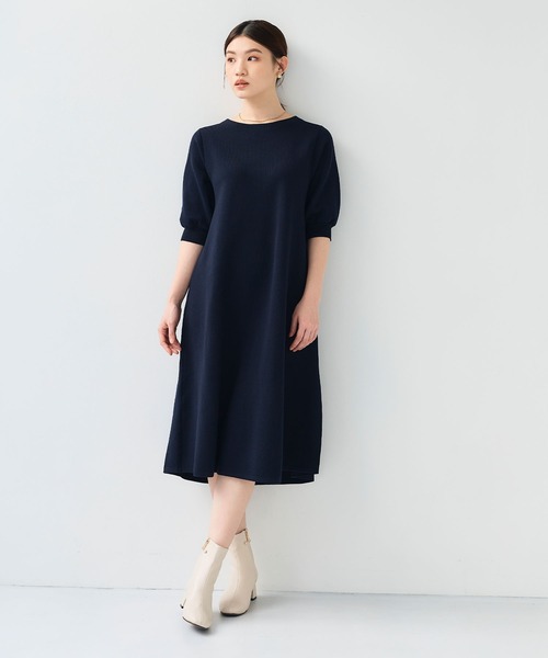 CROSS FUNCTION(クロスファンクション)の「《洗える》サマ美え Aラインニットワンピース【CF/クロスファンクション】(ワンピース・レディース・チャコールグレー/ネイビー・L/M/LL)」の14枚目の写真