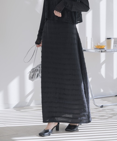 RU.TI.LE（ルチル）の「【RU.TI.LE】カットフリルナロースカート（スカート・レディース・ホワイト/ブラック/ライトグリーン・MEDIUM）」の10枚目の写真