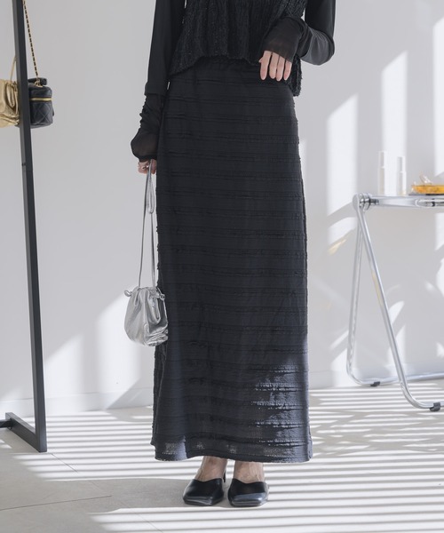 RU.TI.LE（ルチル）の「【RU.TI.LE】カットフリルナロースカート（スカート・レディース・ホワイト/ブラック/ライトグリーン・MEDIUM）」の11枚目の写真