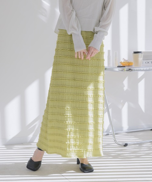 RU.TI.LE（ルチル）の「【RU.TI.LE】カットフリルナロースカート（スカート・レディース・ホワイト/ブラック/ライトグリーン・MEDIUM）」の9枚目の写真