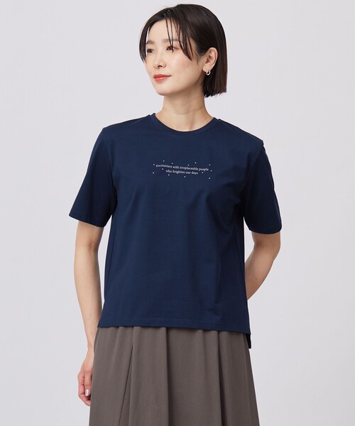J.PRESS(ジェイプレス)の「【洗える】ロゴTEE カットソー(Tシャツ/カットソー・レディース・ネイビー系/ライトグリーン系/ホワイト系/ライトグレー系・T15/T13)」の4枚目の写真