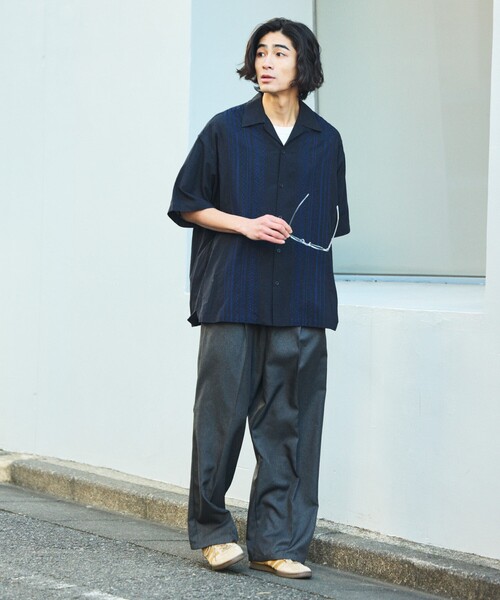 FREAK'S STORE（フリークスストア）の「限定展開 Relax Fit リラックスフィット リネンレーヨン デザイン刺繍 キューバシャツ（シャツ/ブラウス・メンズ・ブラック/ネイビー/チャコールグレー/ブラウン・SMALL/LARGE/MEDIUM）」の10枚目の写真