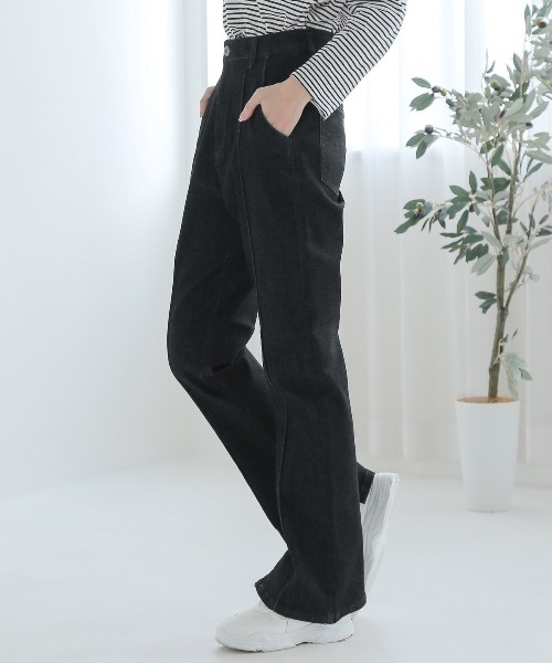 LUXSTYLE(ラグスタイル)の「ストレッチ センタープレス フレア デニム パンツ(デニムパンツ・レディース・ブルー/インディゴブルー/ブルー系その他・S/M/L)」の7枚目の写真