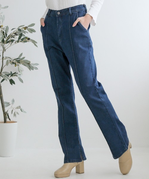 LUXSTYLE(ラグスタイル)の「ストレッチ センタープレス フレア デニム パンツ(デニムパンツ・レディース・ブルー/インディゴブルー/ブルー系その他・S/M/L)」の14枚目の写真