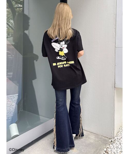 GYDA（ジェイダ）の「Mickey Mouse / バックプリントBIG Tシャツ（Tシャツ/カットソー・レディース・スカイブルー/ブラック/オフホワイト・FREE）」の10枚目の写真