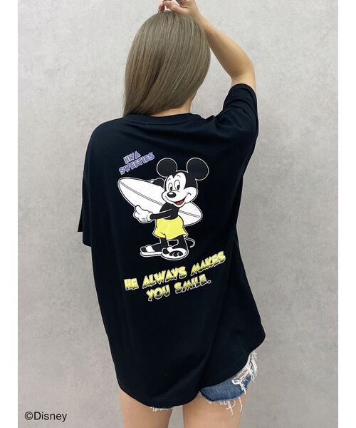 GYDA（ジェイダ）の「Mickey Mouse / バックプリントBIG Tシャツ（Tシャツ/カットソー・レディース・スカイブルー/ブラック/オフホワイト・FREE）」の12枚目の写真