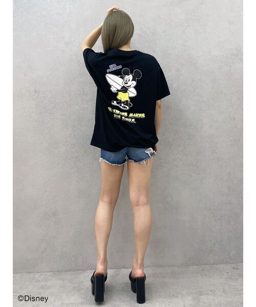 GYDA（ジェイダ）の「Mickey Mouse / バックプリントBIG Tシャツ（Tシャツ/カットソー・レディース・スカイブルー/ブラック/オフホワイト・FREE）」の14枚目の写真