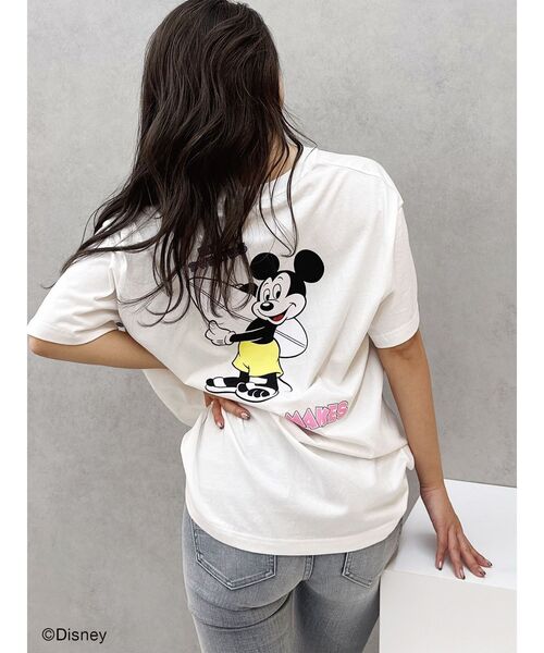 GYDA（ジェイダ）の「Mickey Mouse / バックプリントBIG Tシャツ（Tシャツ/カットソー・レディース・スカイブルー/ブラック/オフホワイト・FREE）」の16枚目の写真