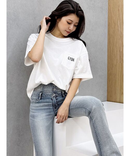 GYDA（ジェイダ）の「Mickey Mouse / バックプリントBIG Tシャツ（Tシャツ/カットソー・レディース・スカイブルー/ブラック/オフホワイト・FREE）」の18枚目の写真