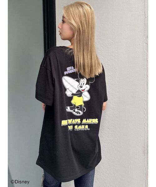 GYDA（ジェイダ）の「Mickey Mouse / バックプリントBIG Tシャツ（Tシャツ/カットソー・レディース・スカイブルー/ブラック/オフホワイト・FREE）」の22枚目の写真