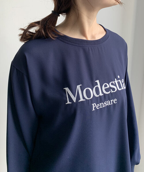 tシャツ 刺繍ロゴジョーゼットプルオーバー レディース COLLAGE GALLARDAGALANTE tシャツ 刺繍ロゴジョーゼットプル