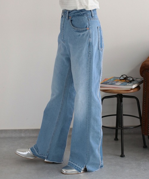 cepo（セポ）の「〈セットアップ対応〉リメイクデニムスリットパンツ（デニムパンツ・レディース・ブルー系2/ブルー系3・S/M/L）」の9枚目の写真