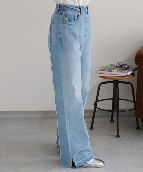 cepo（セポ）の「〈セットアップ対応〉リメイクデニムスリットパンツ（デニムパンツ・レディース・ブルー系2/ブルー系3・S/M/L）」の12枚目の写真