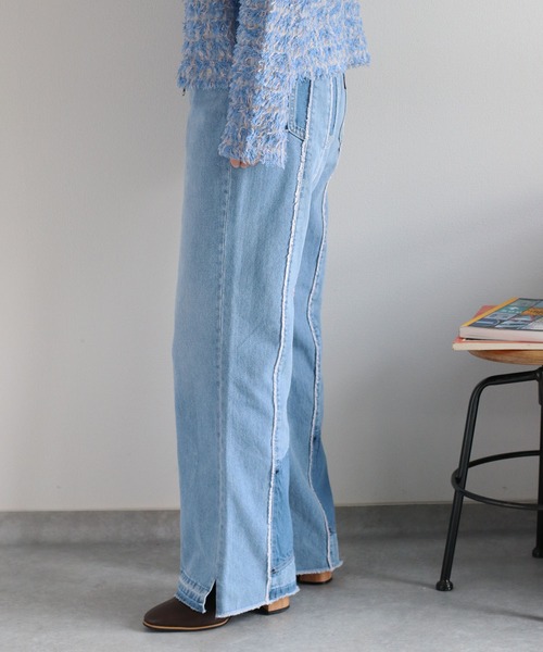 cepo（セポ）の「〈セットアップ対応〉リメイクデニムスリットパンツ（デニムパンツ・レディース・ブルー系2/ブルー系3・S/M/L）」の7枚目の写真