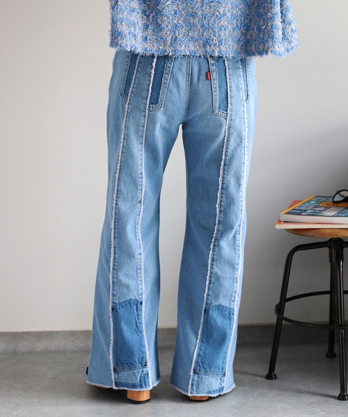 cepo（セポ）の「〈セットアップ対応〉リメイクデニムスリットパンツ（デニムパンツ・レディース・ブルー系2/ブルー系3・S/M/L）」の6枚目の写真