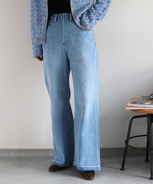 cepo（セポ）の「〈セットアップ対応〉リメイクデニムスリットパンツ（デニムパンツ・レディース・ブルー系2/ブルー系3・S/M/L）」の3枚目の写真