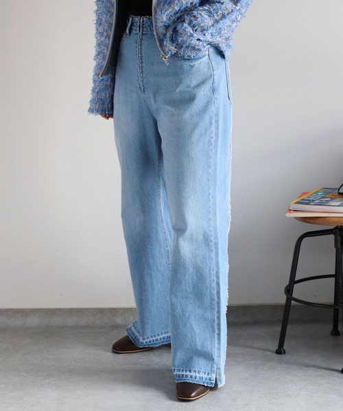 cepo（セポ）の「〈セットアップ対応〉リメイクデニムスリットパンツ（デニムパンツ・レディース・ブルー系2/ブルー系3・S/M/L）」の4枚目の写真