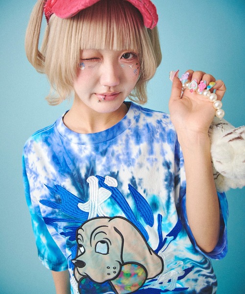 GALFY(ガルフィー)の「GALFY-犬中毒Tee(Tシャツ/カットソー・メンズ・ブルー/ブラック/オレンジ・L/XL)」の2枚目の写真