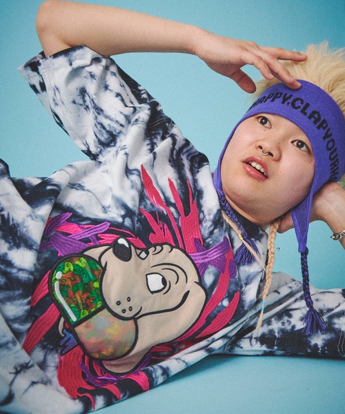 GALFY(ガルフィー)の「GALFY-犬中毒Tee(Tシャツ/カットソー・メンズ・ブルー/ブラック/オレンジ・L/XL)」の1枚目の写真