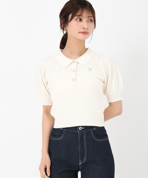 MISCH MASCH(ミッシュマッシュ)の「WEB限定 ケーブル刺繍ポロニット(ニット/セーター・レディース・ホワイト/レッド/ネイビー・フリ-)」の10枚目の写真