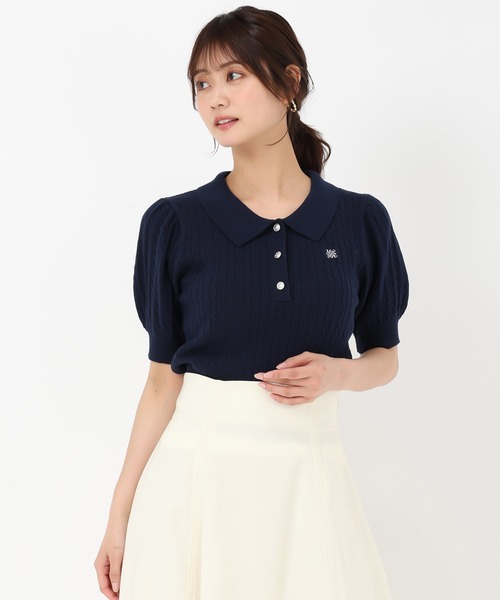 MISCH MASCH(ミッシュマッシュ)の「WEB限定 ケーブル刺繍ポロニット(ニット/セーター・レディース・ホワイト/レッド/ネイビー・フリ-)」の15枚目の写真
