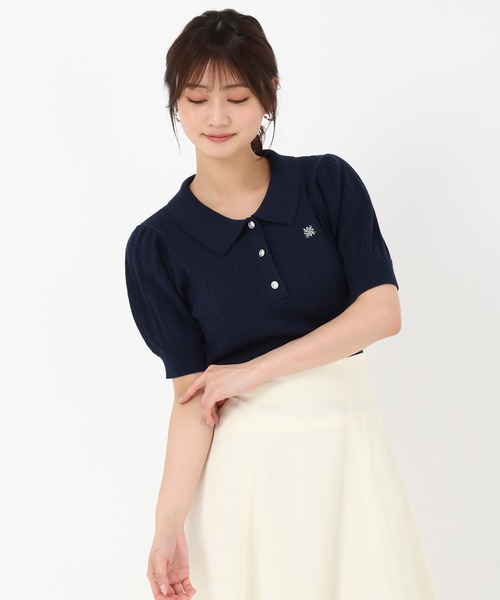 MISCH MASCH(ミッシュマッシュ)の「WEB限定 ケーブル刺繍ポロニット(ニット/セーター・レディース・ホワイト/レッド/ネイビー・フリ-)」の16枚目の写真