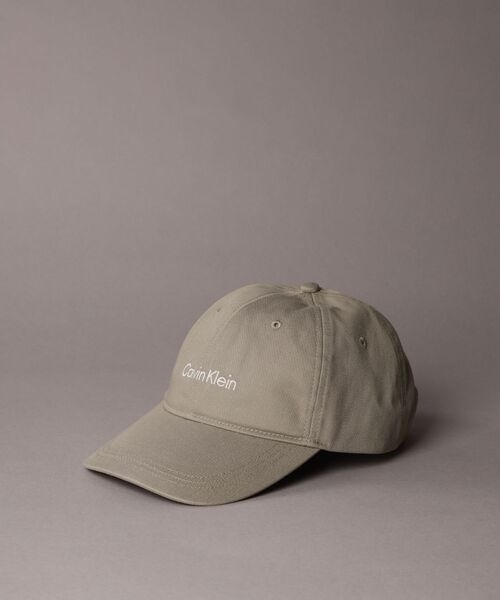 CK ベージュ ロゴキャップ ロゴエンブロイダリー ベースボール