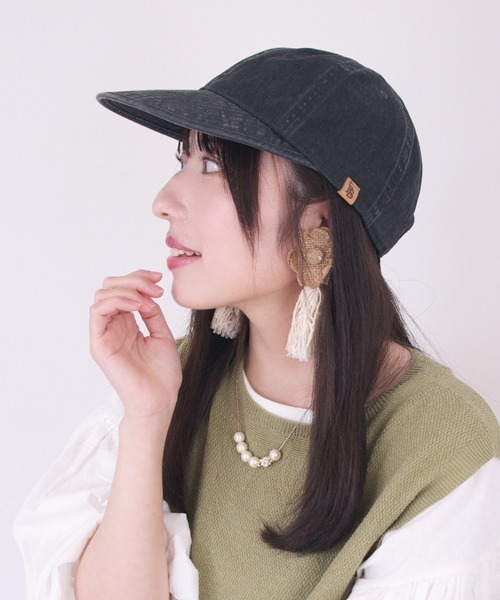 polcadot（ポルカドット）の「LONGBILL CAP/コットン ロングブリムキャップ（キャップ・レディース・ブラック/ブルー/ベージュ・FREE）」の5枚目の写真