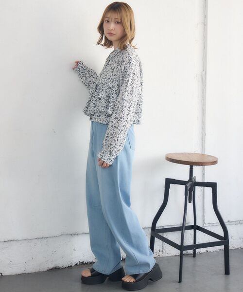 RETRO GIRL(レトロガール)の「ウエストフリルSH(シャツ/ブラウス・レディース・オフホワイト/ブルー/ホワイト系その他・FREE)」の14枚目の写真