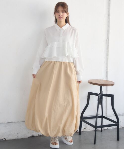 RETRO GIRL(レトロガール)の「ウエストフリルSH(シャツ/ブラウス・レディース・オフホワイト/ブルー/ホワイト系その他・FREE)」の21枚目の写真