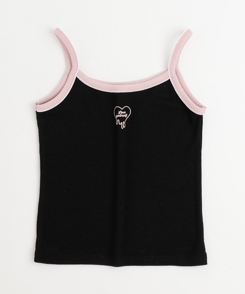 URBAN CHERRY(アーバンチェリー)の「【快適さらリブ素材】ハートプリント配色パイピングキャミソール(キャミソール・キッズ・ピンク/アイボリー/ブラック/ブルー・110cm/120cm/130cm/140cm/150cm)」の13枚目の写真