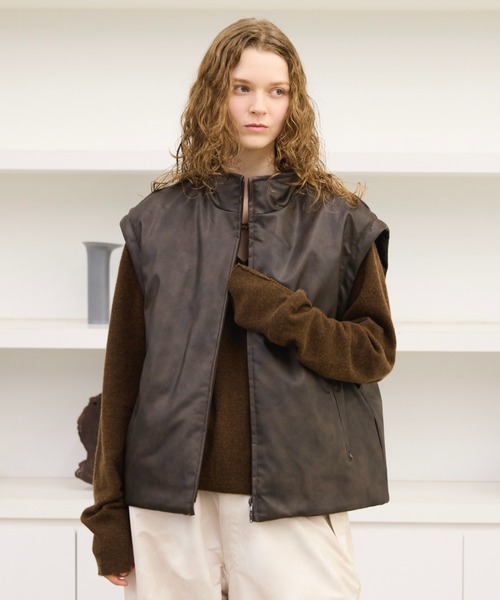 soerte（ソエルテ）の「2way high neck down jacket / 2wayハイネックリアルダウンジャケット（ダウンジャケット/コート・メンズ・ブラック/ブラウン/ブラック系その他・3/2/1）」の12枚目の写真