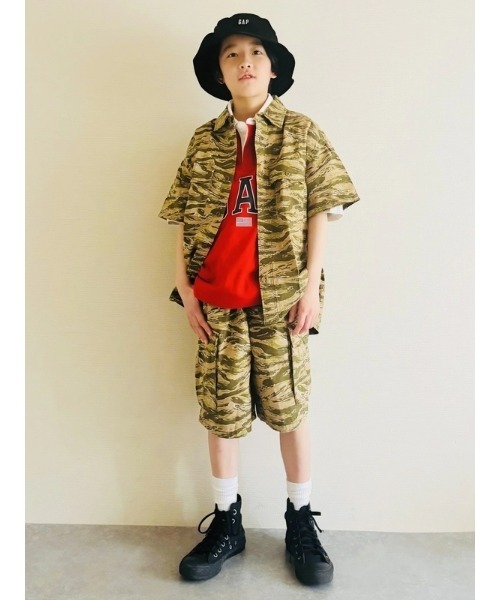 GAP（ギャップ）の「リップストップ ユーティリティシャツ (キッズ)（シャツ/ブラウス・キッズ・グリーン/ブラック・110cm/120cm/130cm/140cm/150cm/160cm）」の8枚目の写真