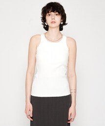 【カップ付き】リブテレコタンクトップ